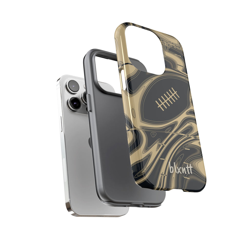 Old Gold & Black Trippy Football Phone Case