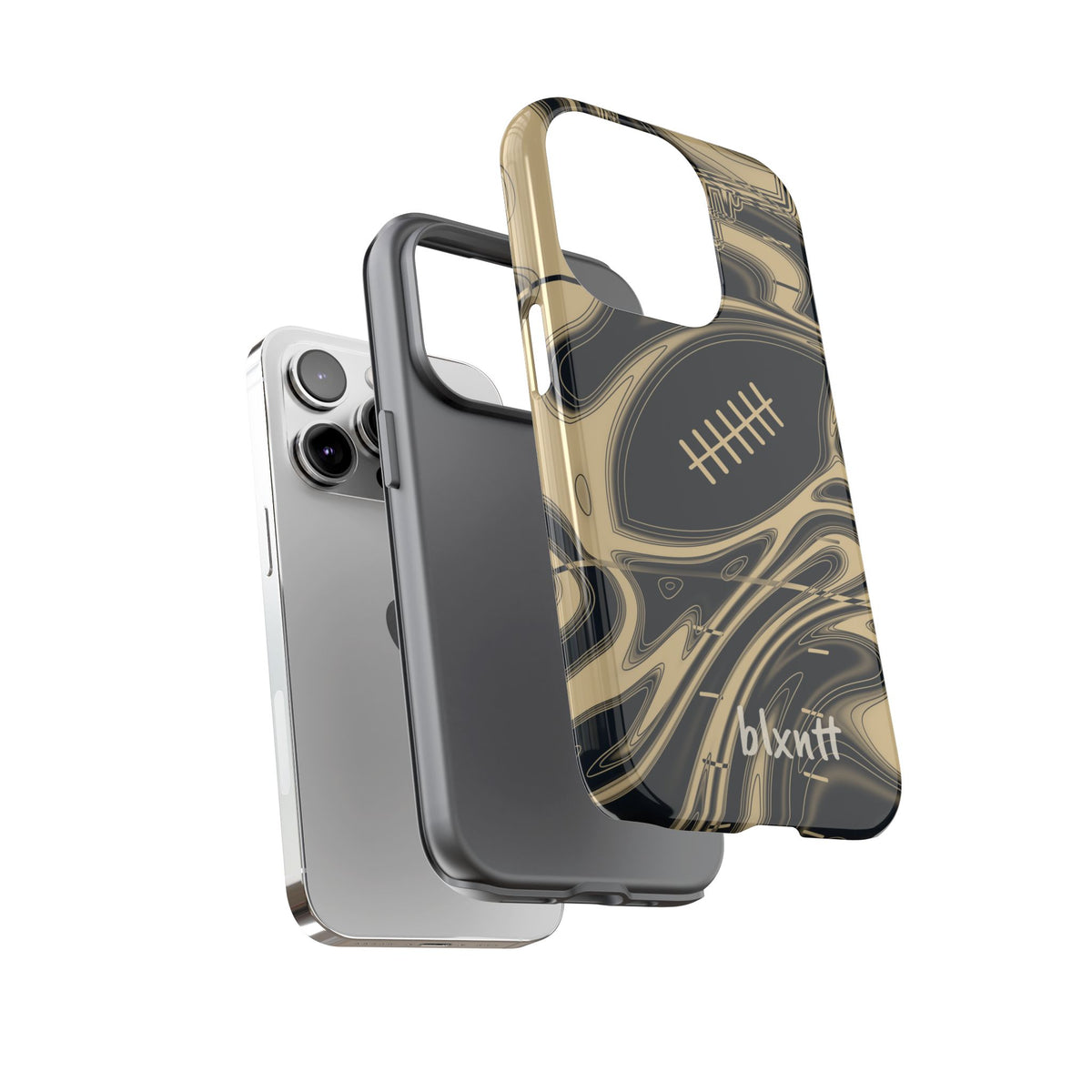 Old Gold & Black Trippy Football Phone Case