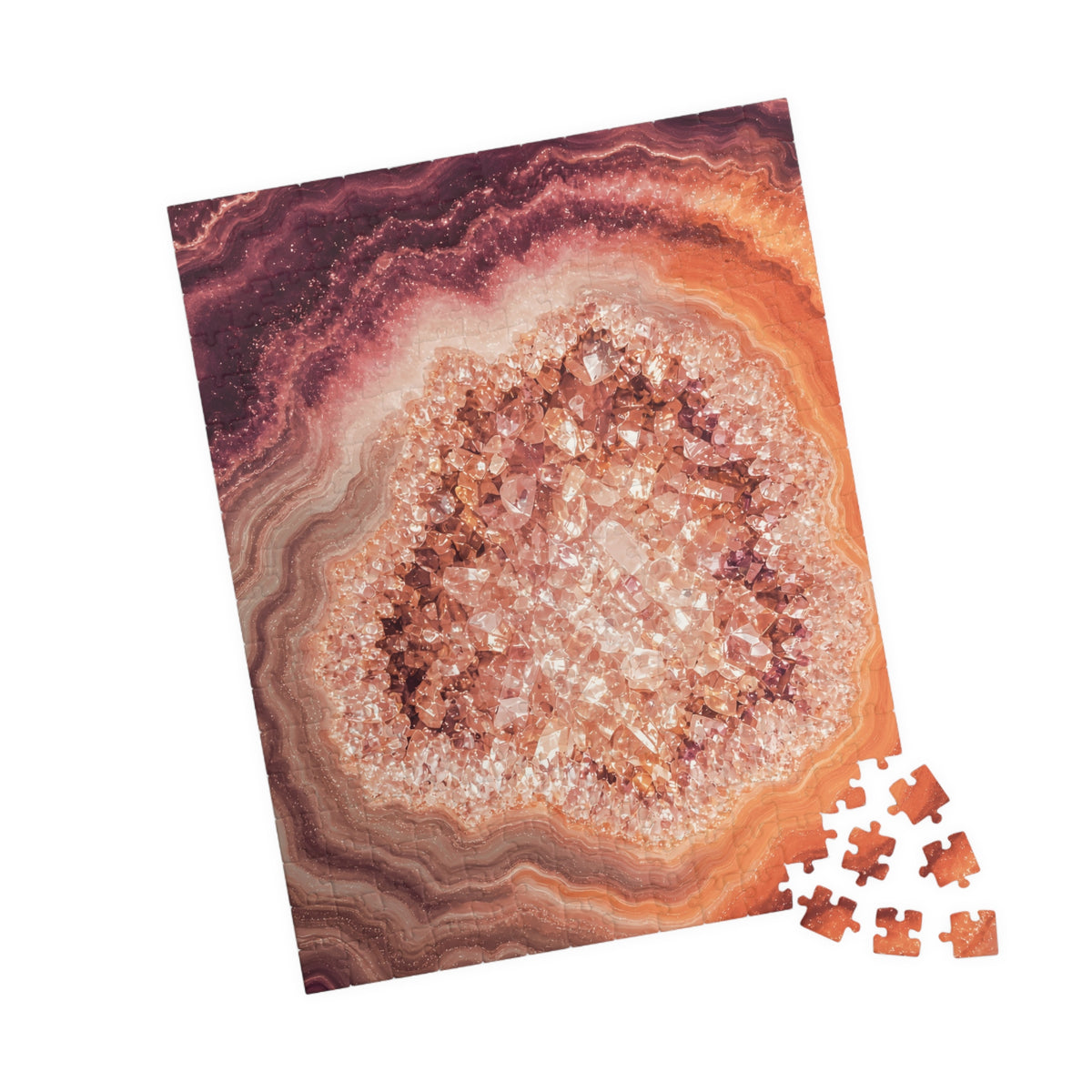 Geode Core - Peach Sorbet Jigsaw Puzzle