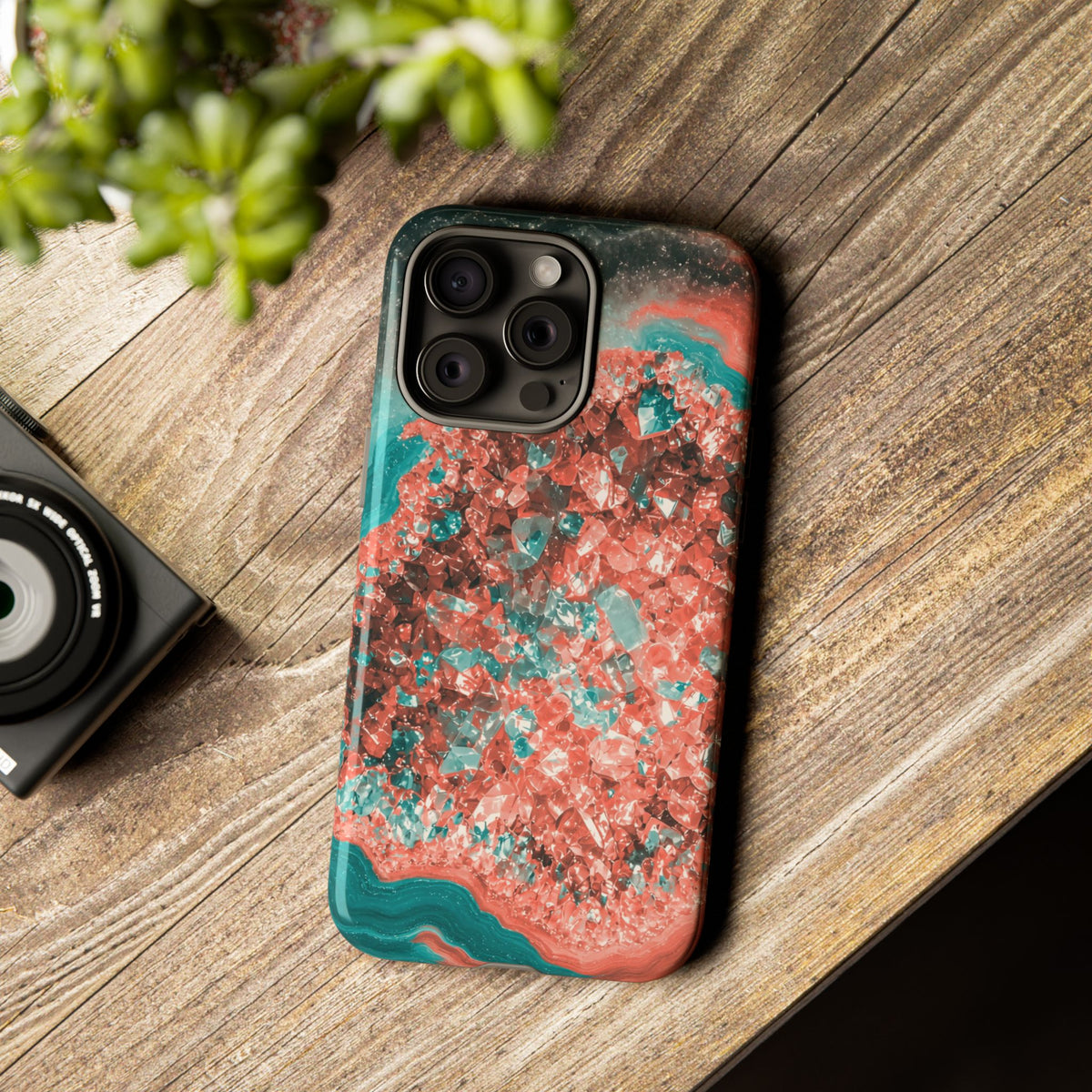 Geode Core - Coral Teal Phone Case