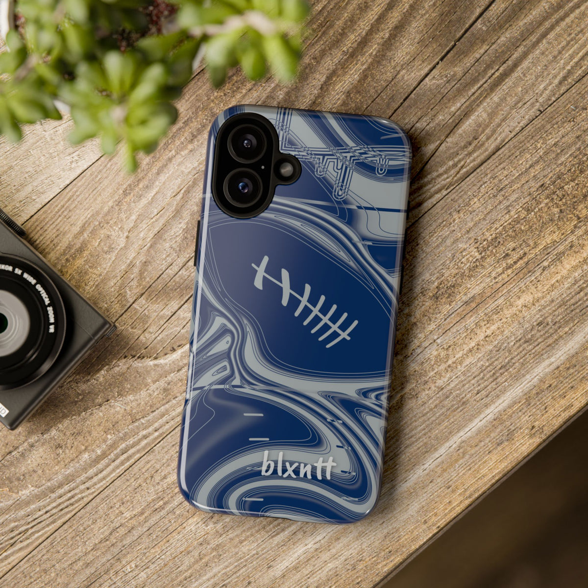 Blue & Gray Trippy Football Phone Case