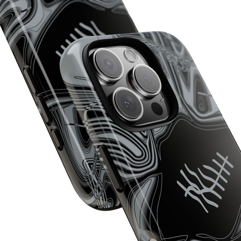 Black & Silver Trippy Football Phone Case