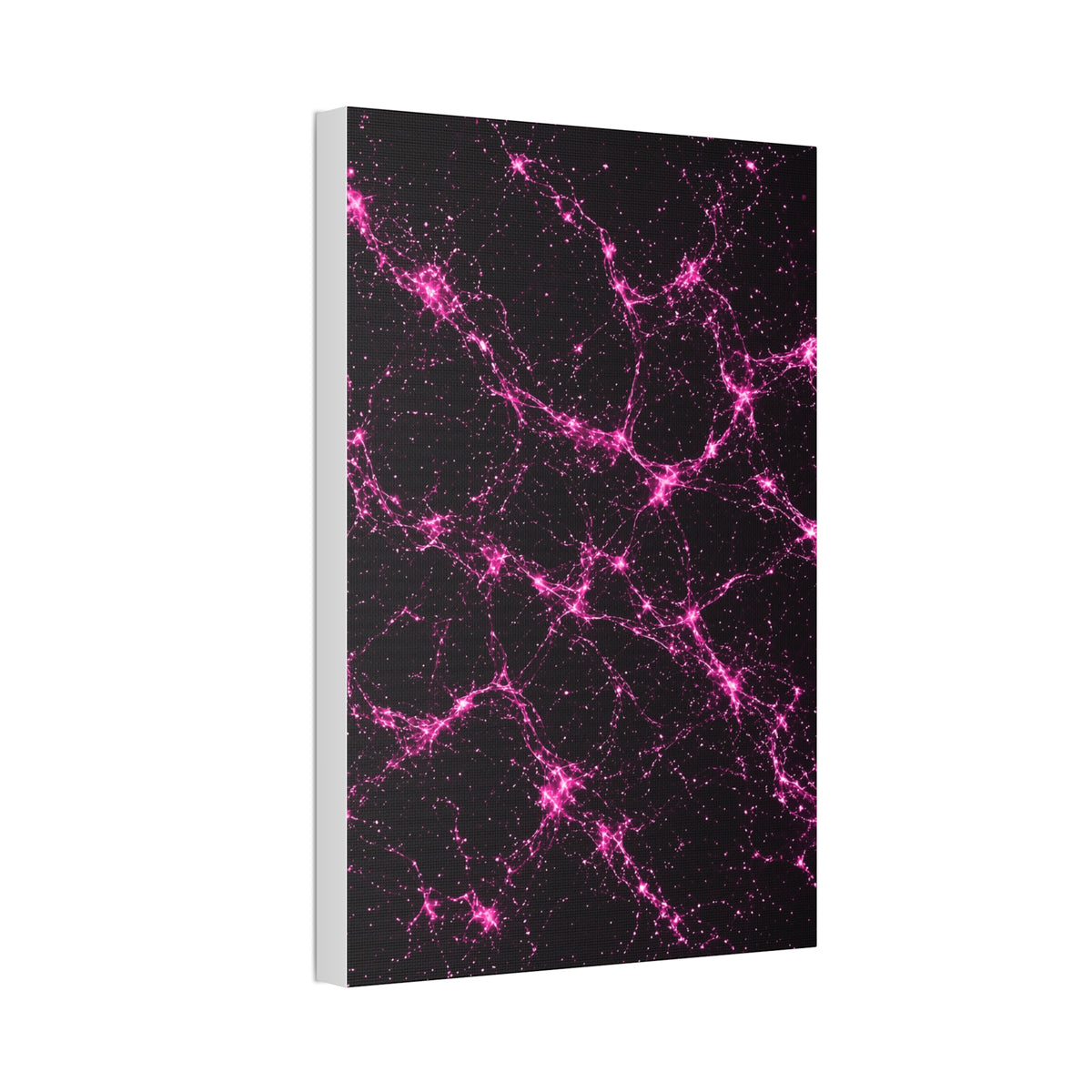 Neon Mycelium - Hot Pink Pulse Glossy Canvas