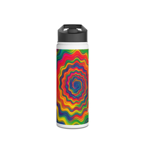 Hypnotic Rainbow Ripple Water Bottle