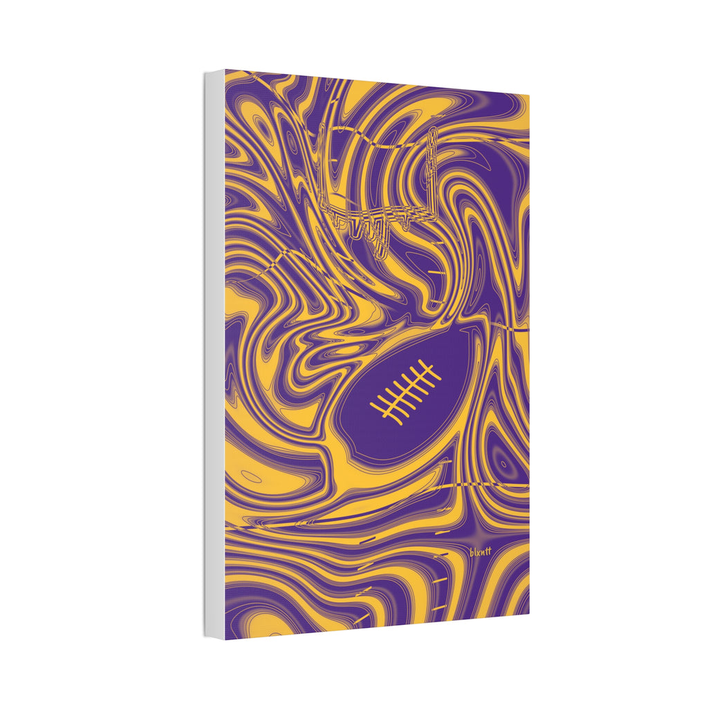Purple & Gold Trippy Football Glossy Canvas