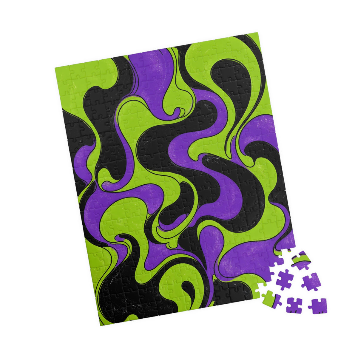 Fillmore Flow - Lime & Purple Jigsaw Puzzle