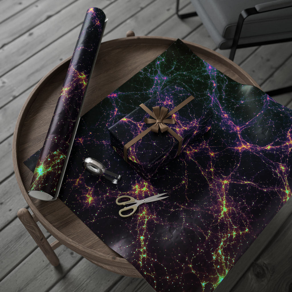 Neon Mycelium - Holographic Wrapping Paper