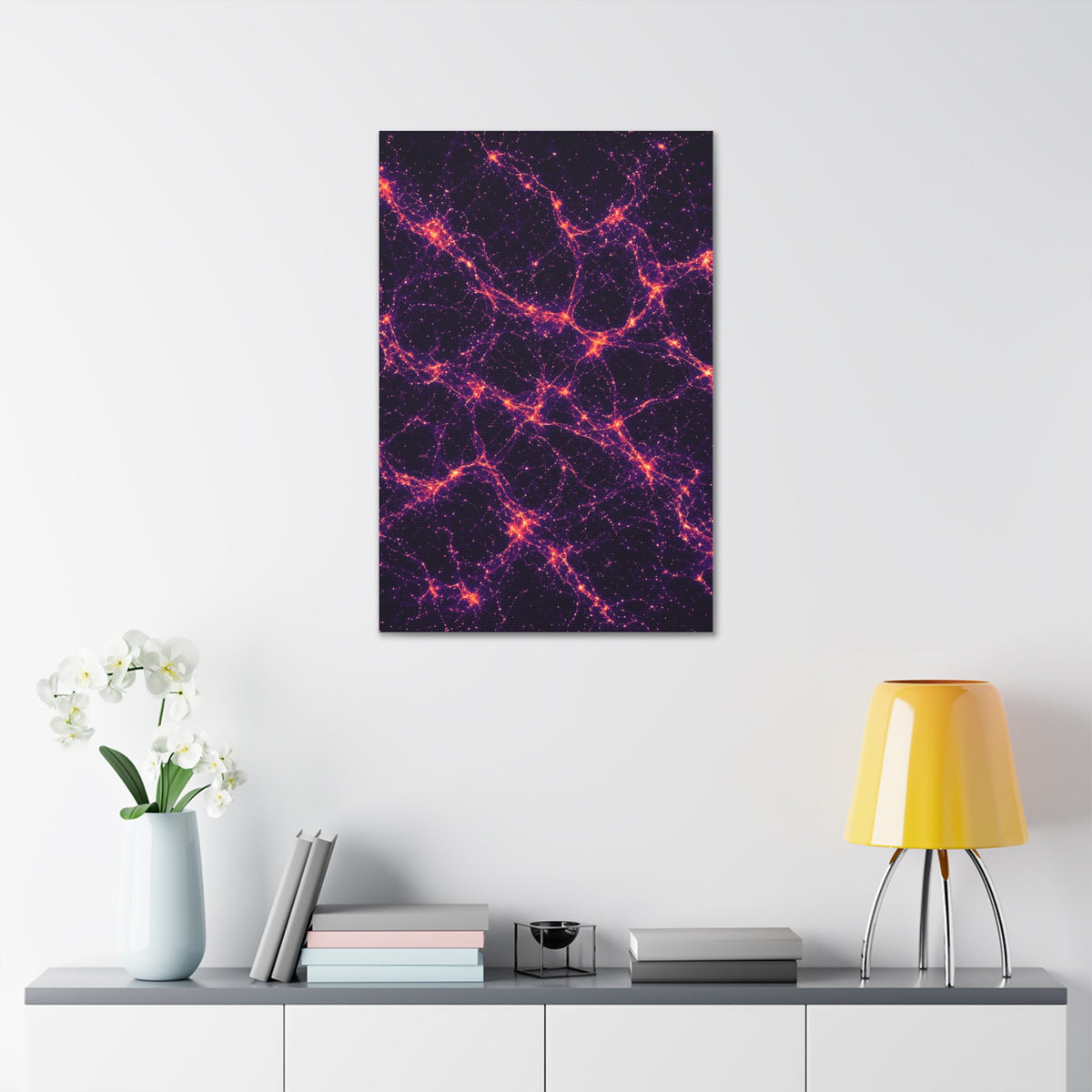 Neon Mycelium - Sunset Synapse Glossy Canvas