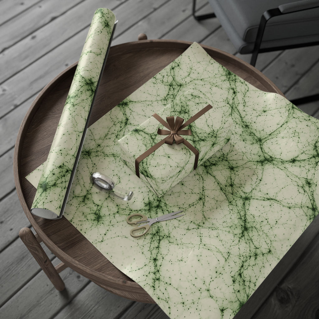 Neon Mycelium - Matcha Latte Wrapping Paper