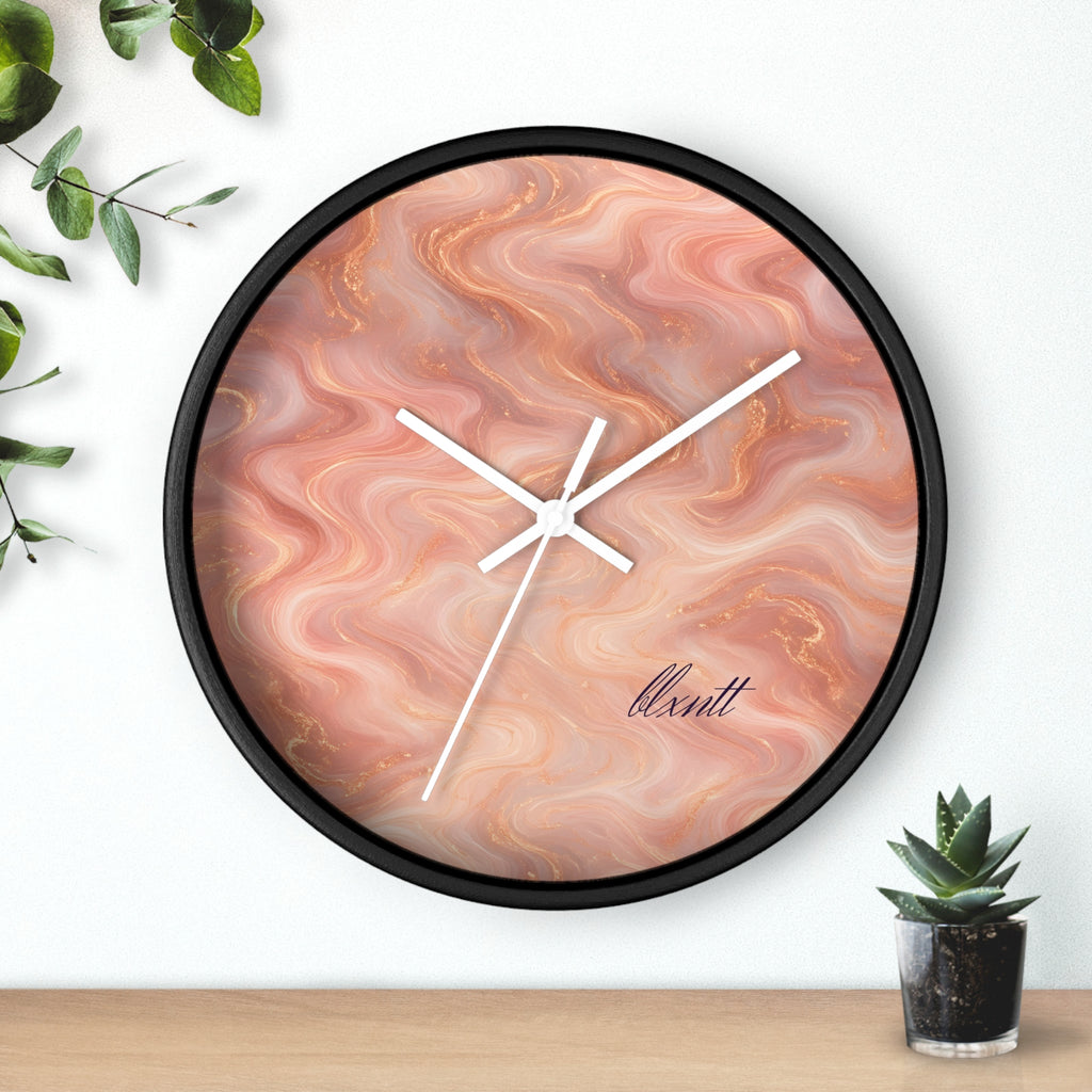 Rose Gold Marble Wall Clock