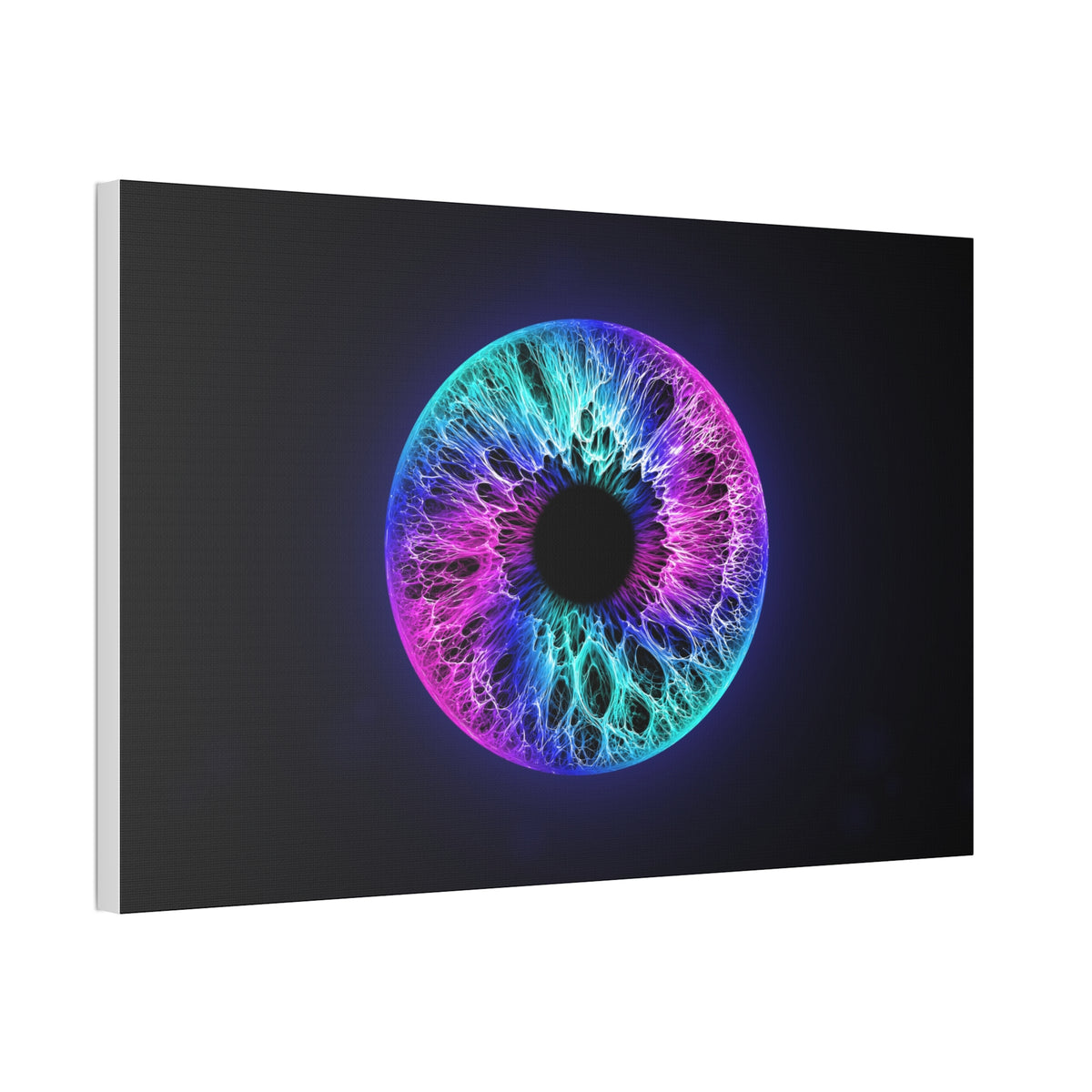 BLXNTT Iris – Lace Web Galaxy Teal Magenta Glossy Canvas