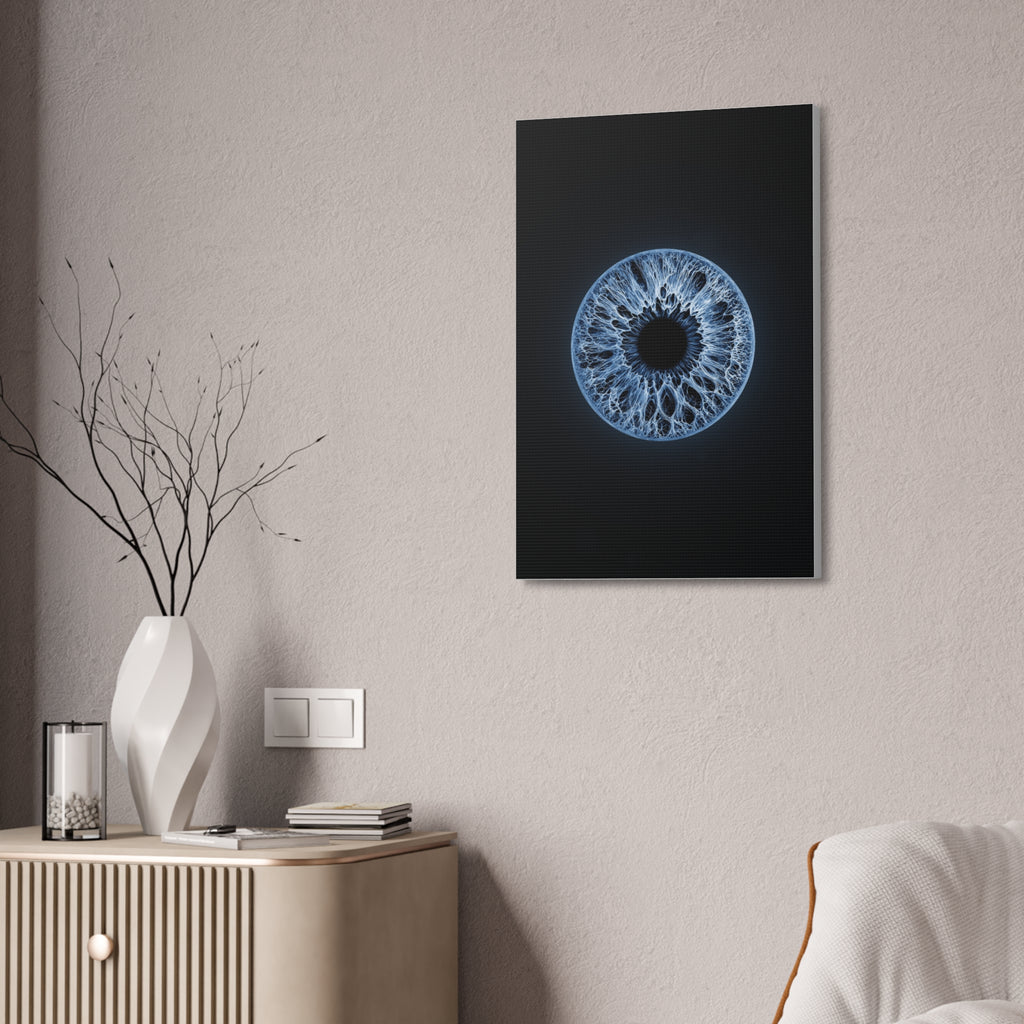 BLXNTT Iris – Lace Web Blue Glossy Canvas