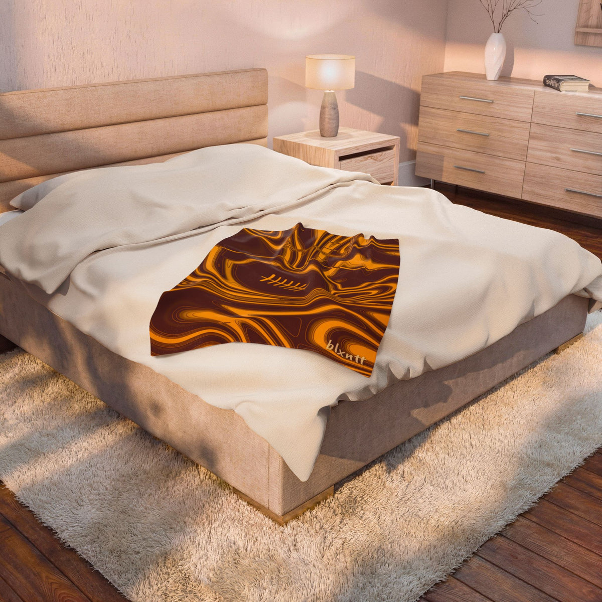 Burgundy & Gold Trippy Football Blanket