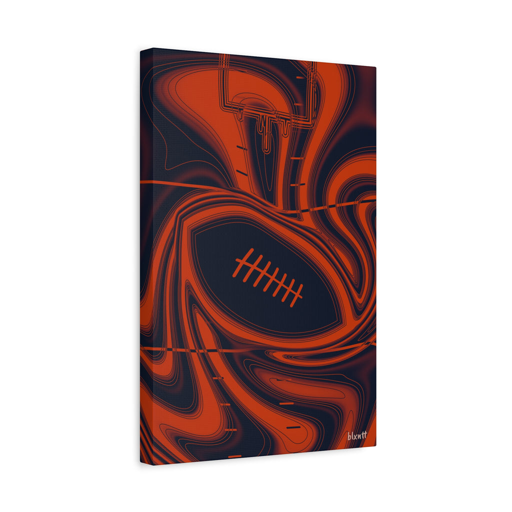 Navy & Orange Trippy Football Canvas