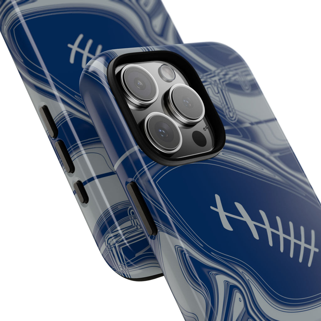 Blue & Gray Trippy Football Phone Case