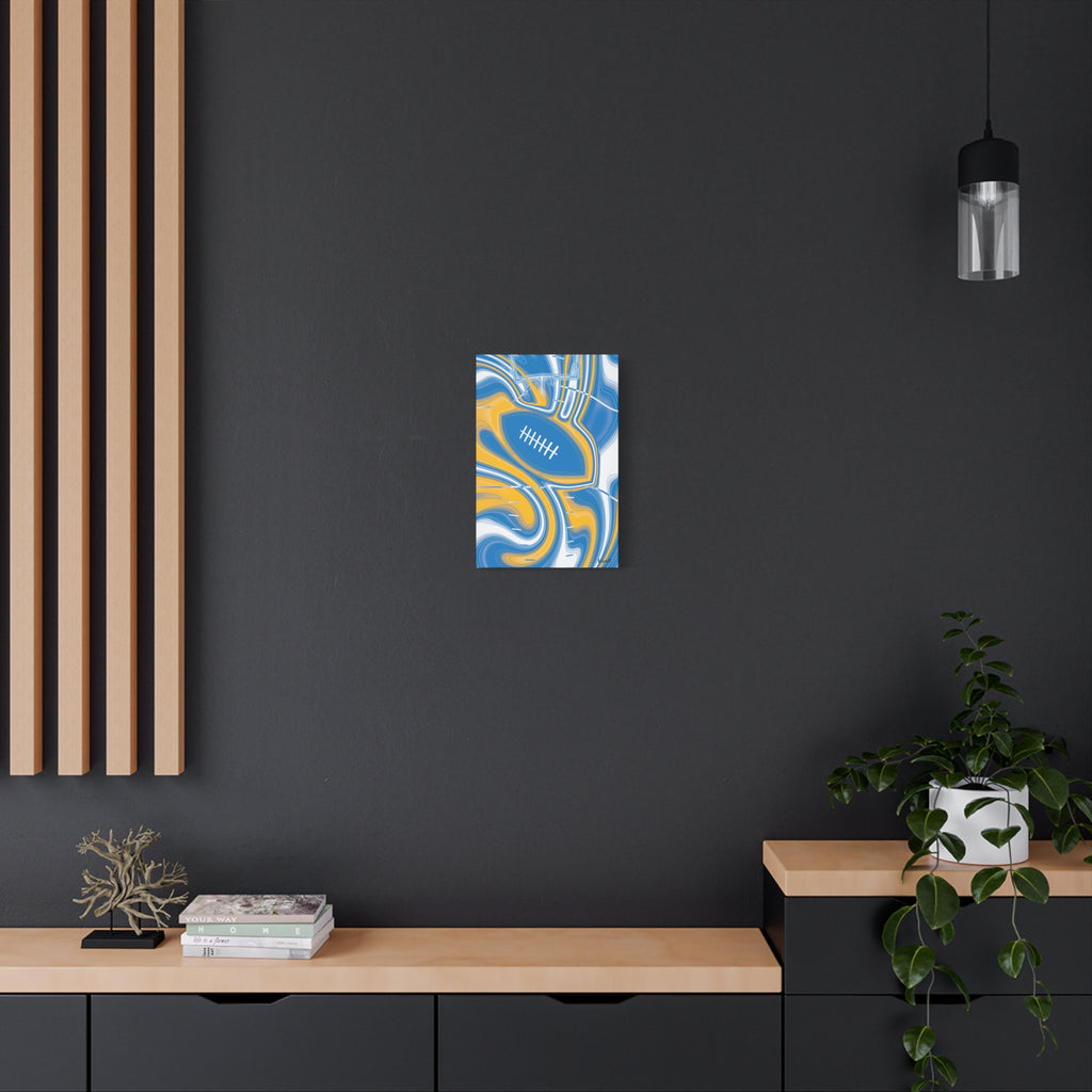 Powder Blue & Gold Trippy Football Canvas
