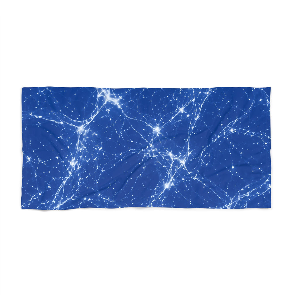Neon Mycelium - Blueprint Beach Towel