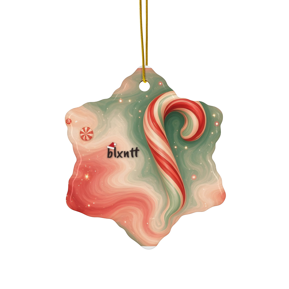 Candy Cane Trippy Christmas Ornament