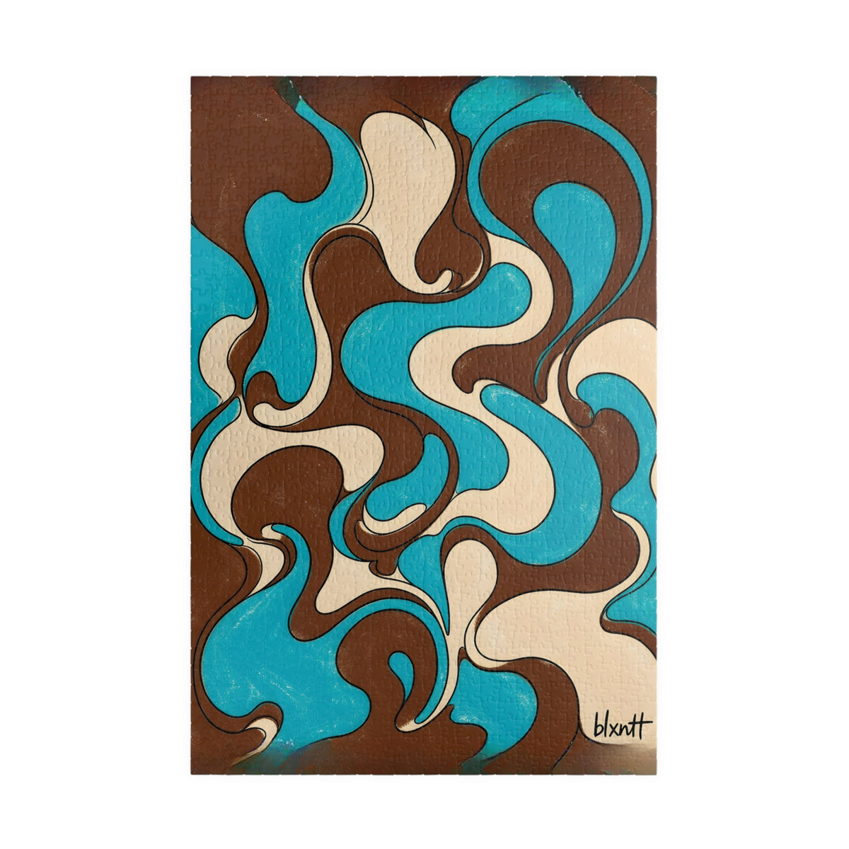 Fillmore Flow - Turquoise & Chocolate Jigsaw Puzzle