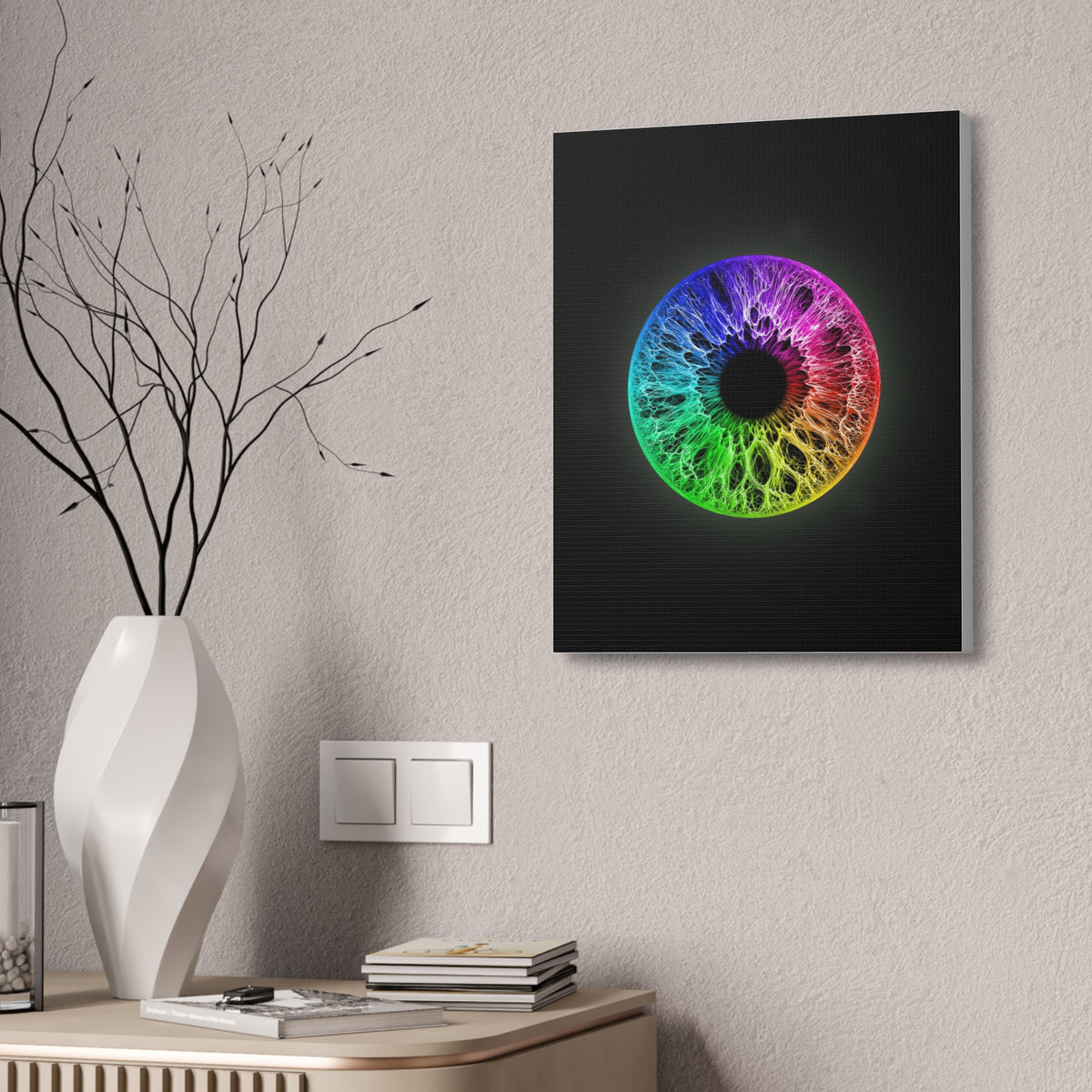 BLXNTT Iris – Lace Web Rainbow Sectors Glossy Canvas
