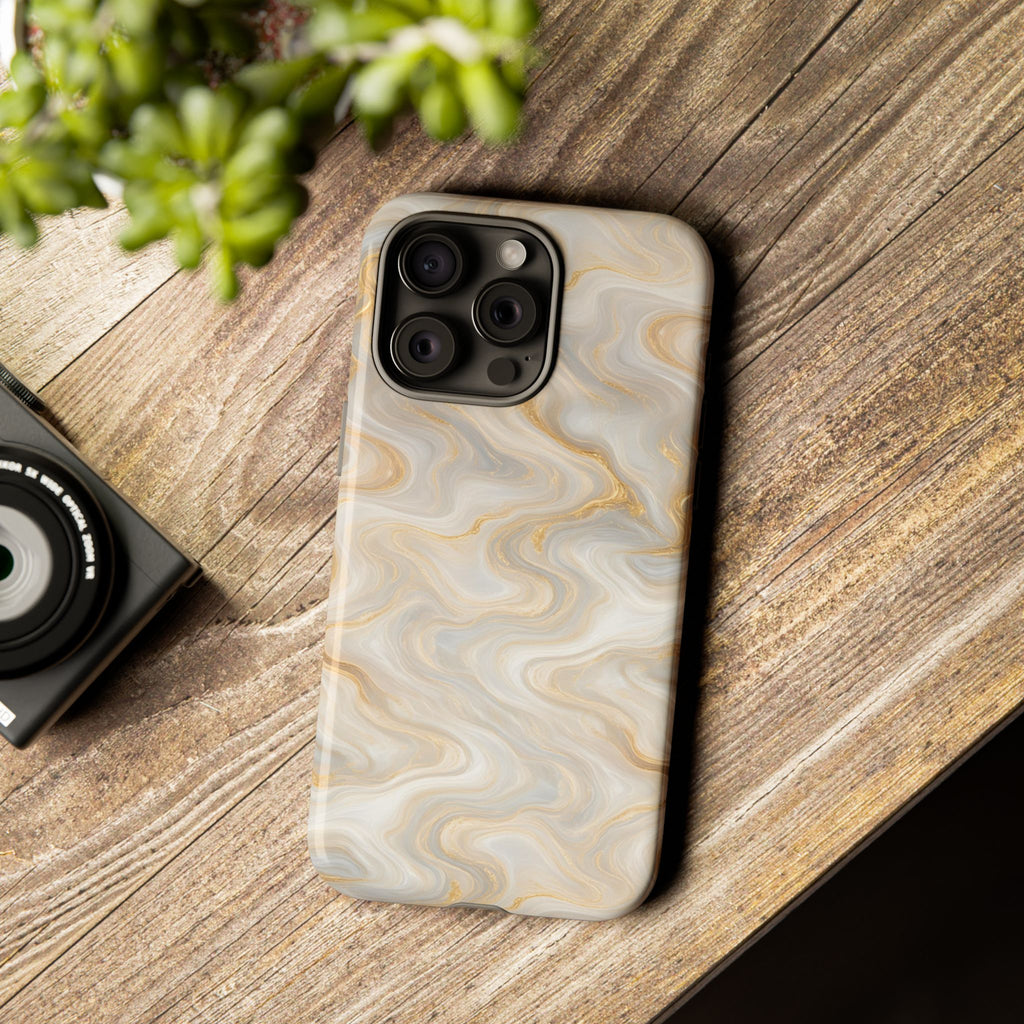 White & Gold Marble Phone Case