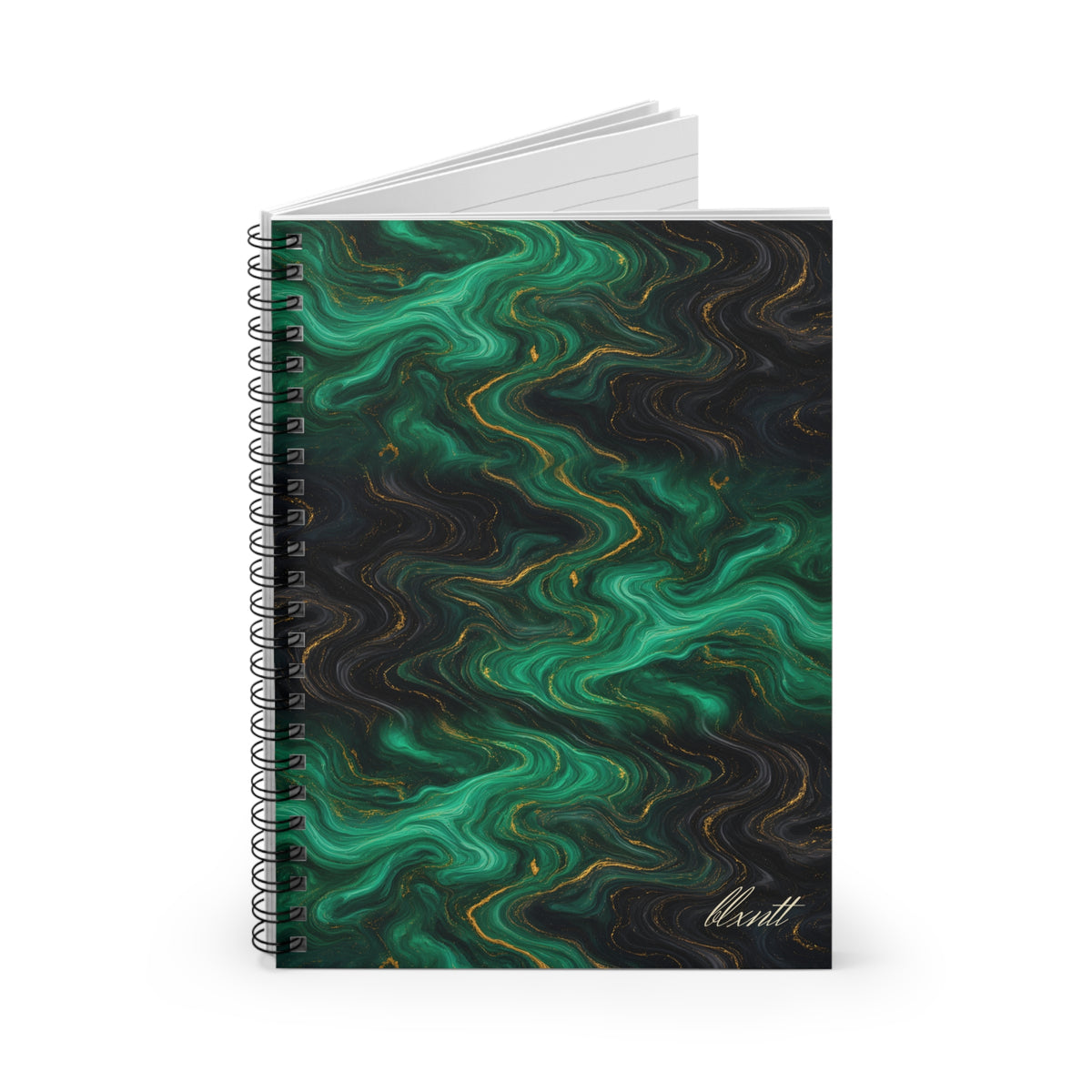 Emerald & Black Marble Spiral Notebook
