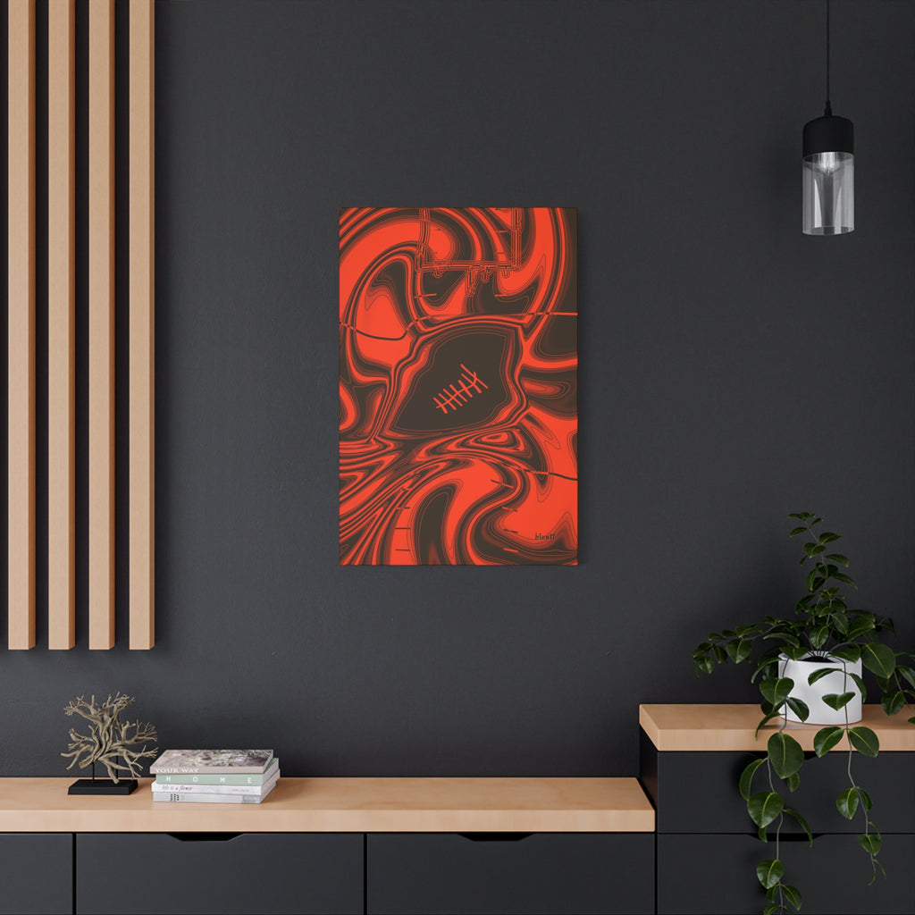 Brown & Orange Trippy Football Canvas