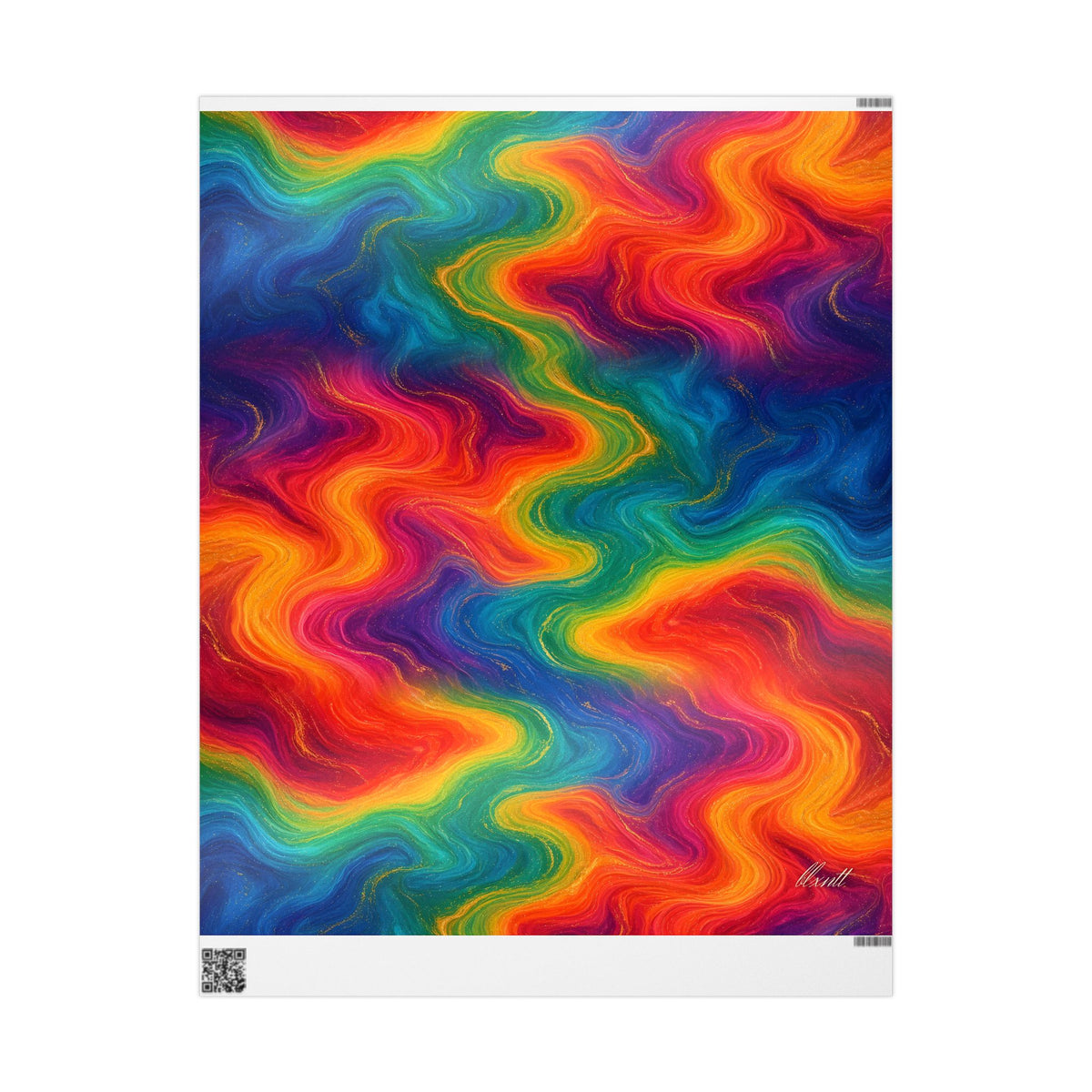 Rainbow Marble Wrapping Paper