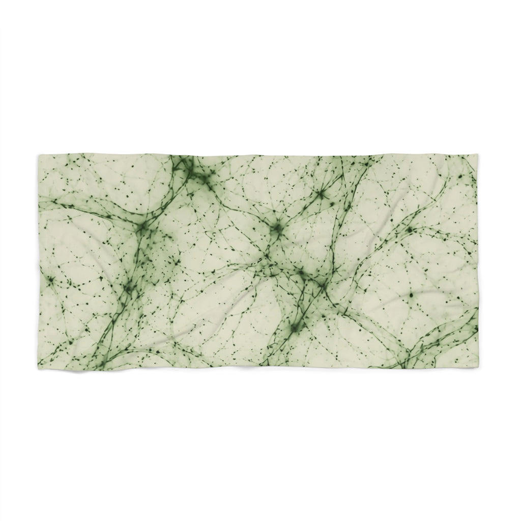 Neon Mycelium - Matcha Latte Beach Towel