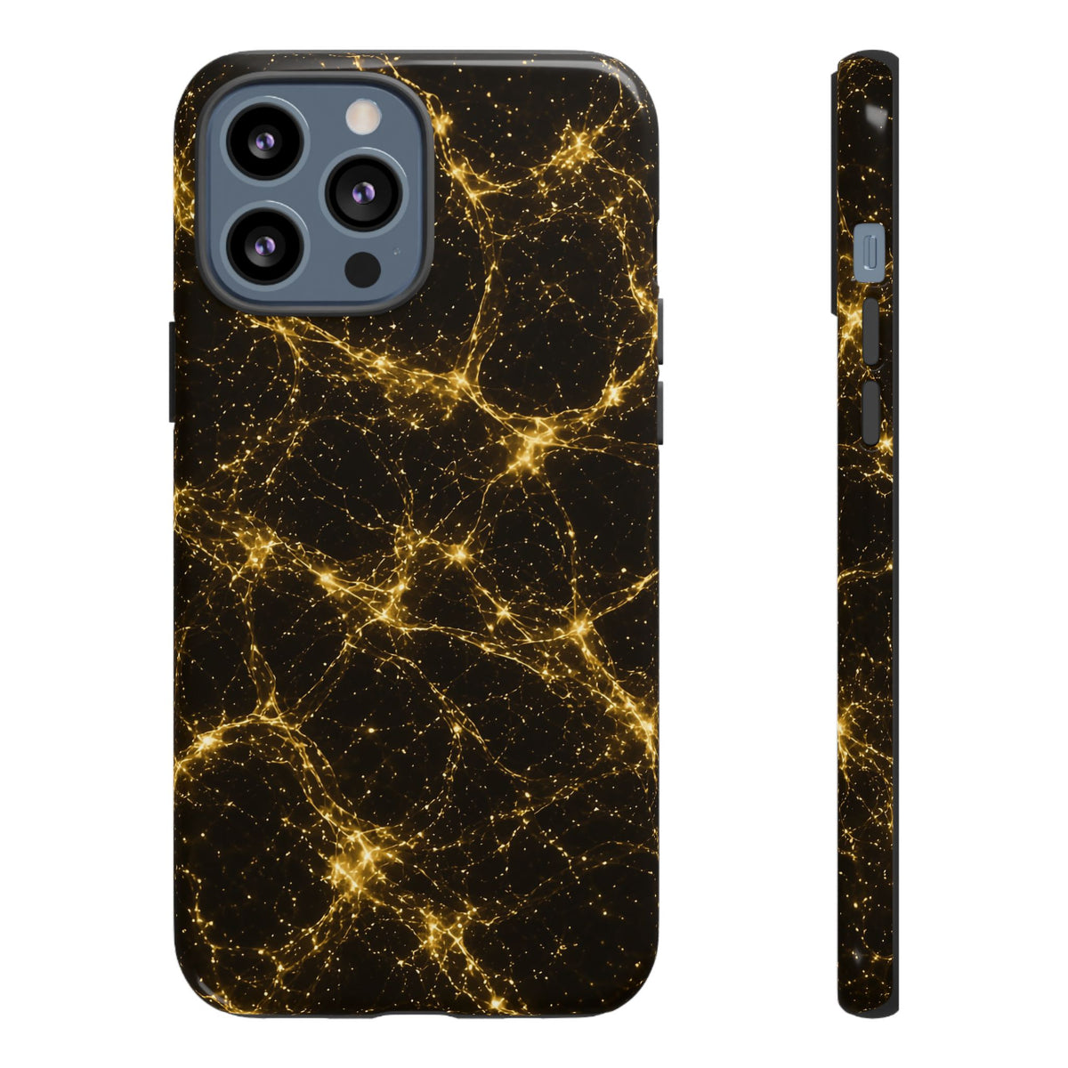 Neon Mycelium - Gold Filigree Phone Case