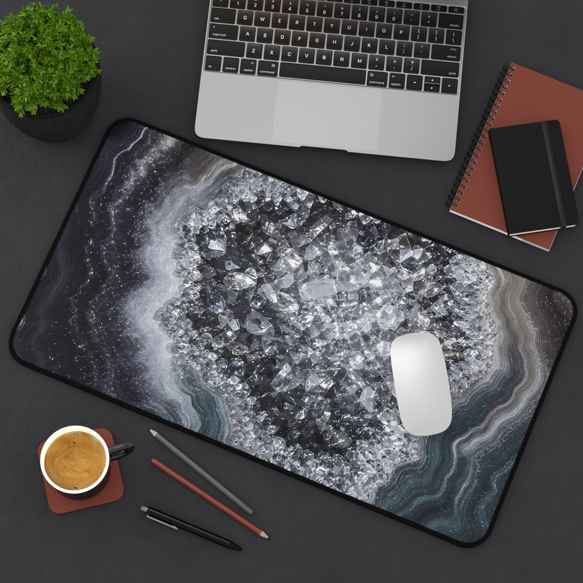 Geode Core - Silver Smoke Desk Mat