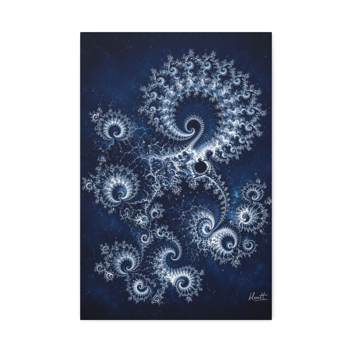 Copper Infinity - Ice Blue & Silver Glossy Canvas