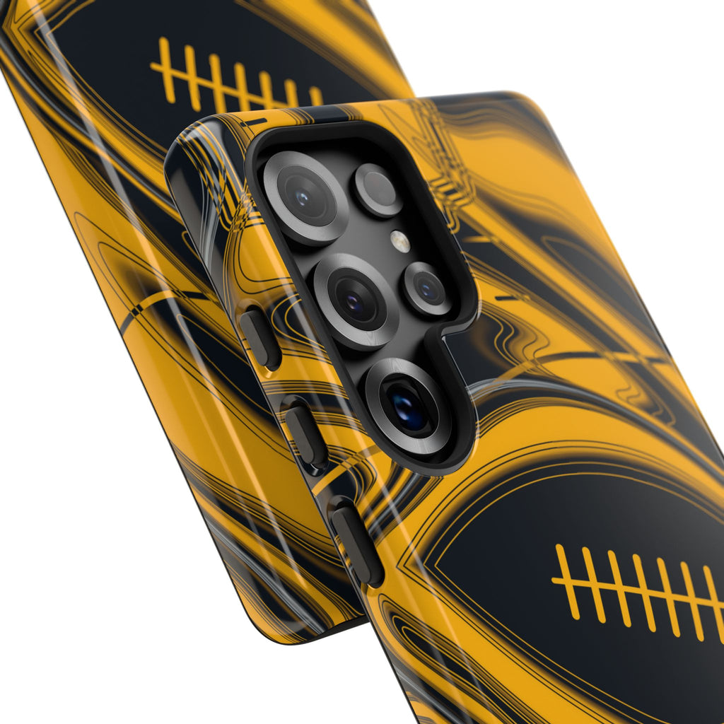 Black & Gold Trippy Football Phone Case
