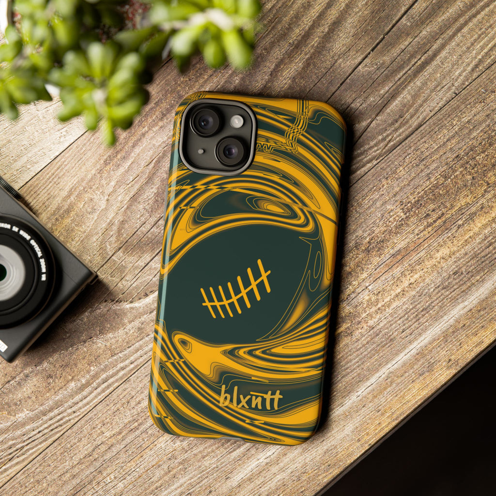 Green & Gold Trippy Football Phone Case