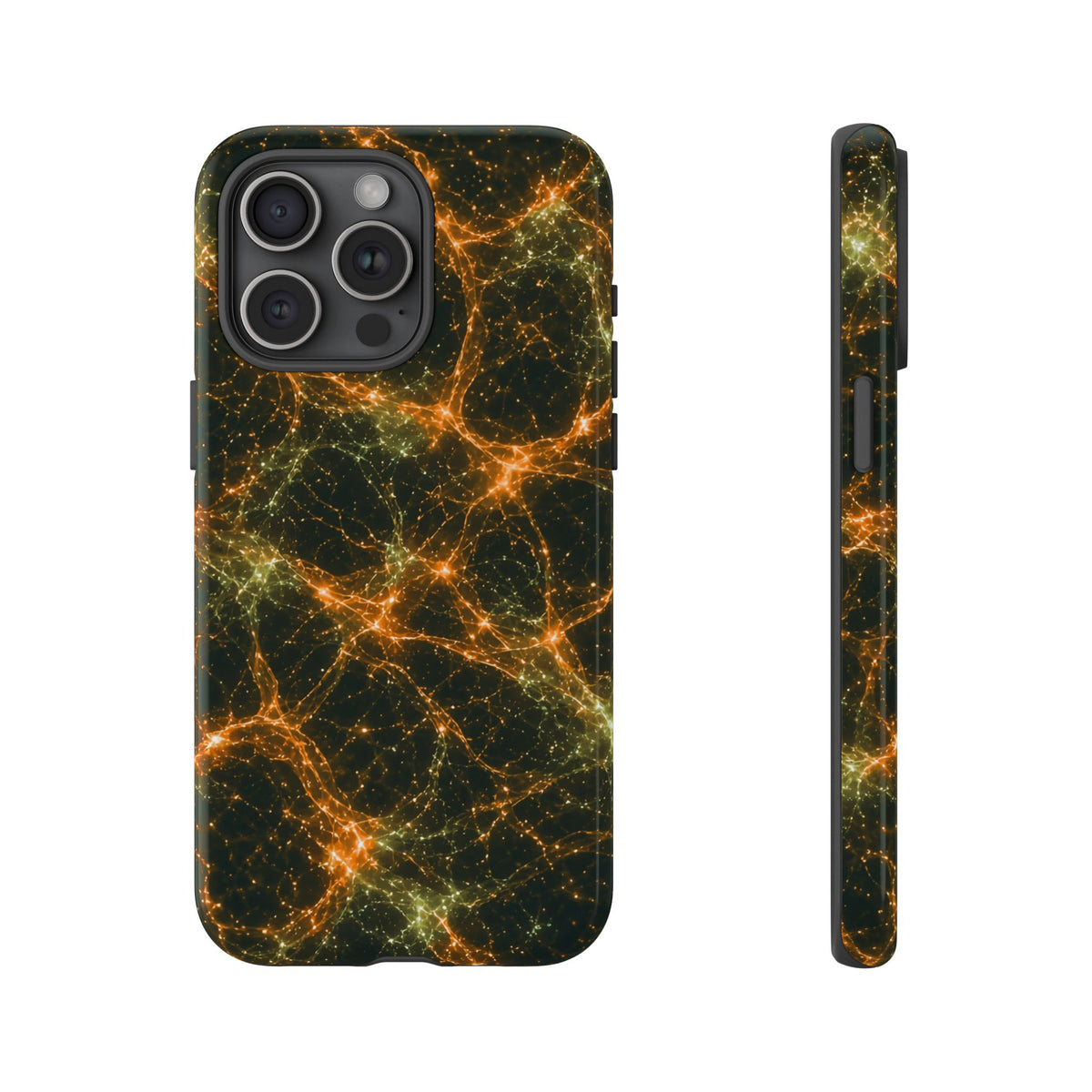 Neon Mycelium - Electric Tangerine Teal Phone Case