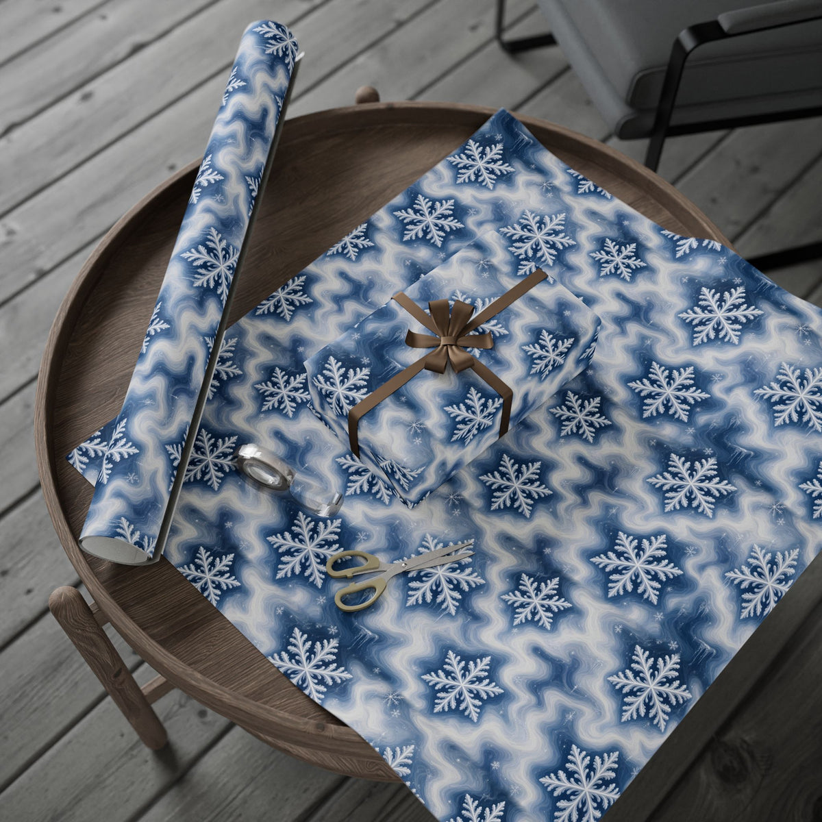 Snowflake Trippy Christmas Wrapping Paper