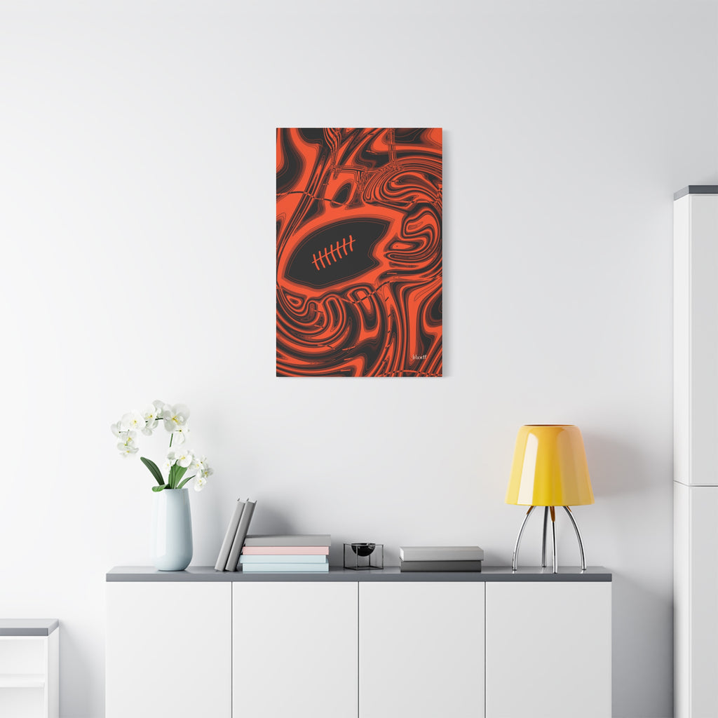 Orange & Black Trippy Football Canvas