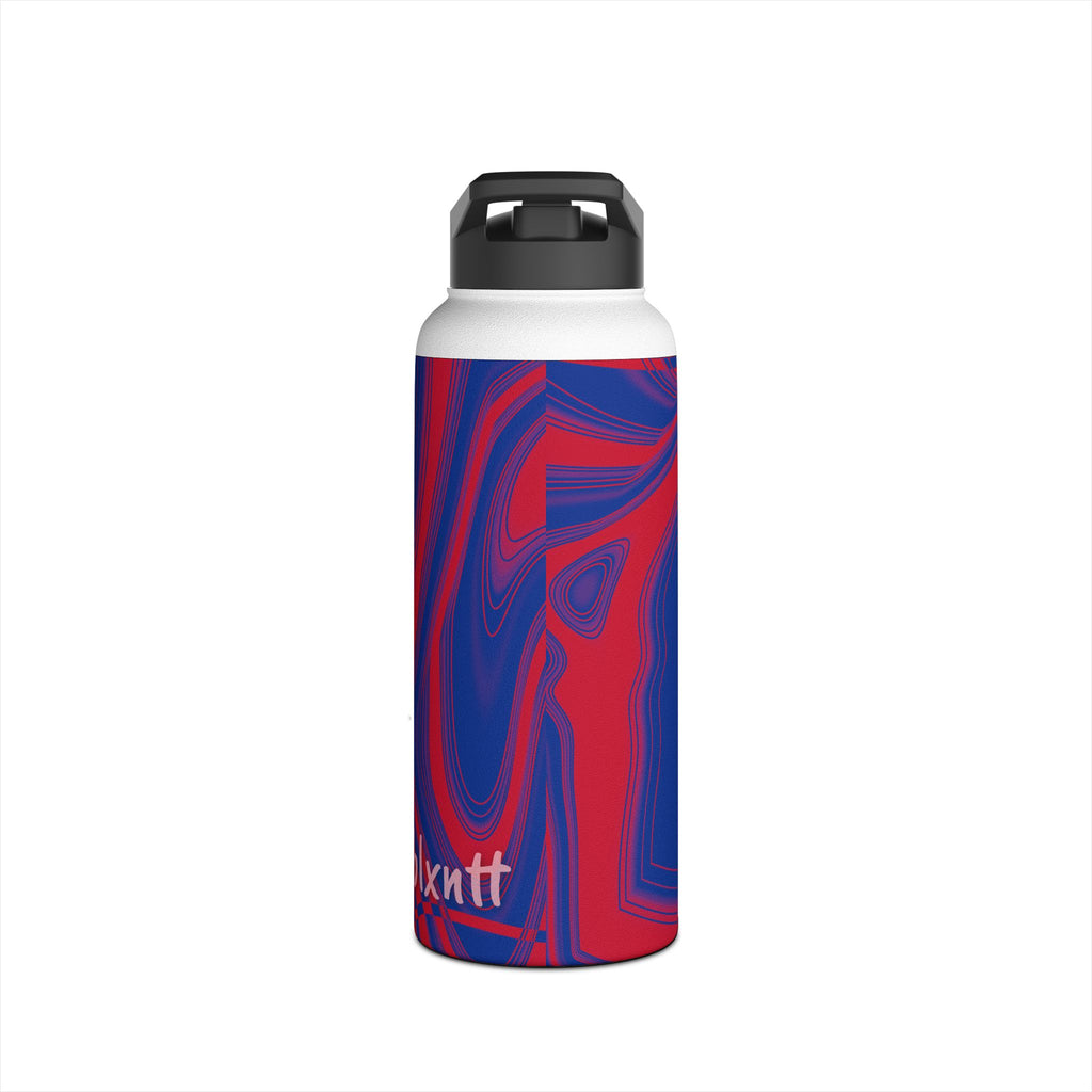 Royal Blue & Red Trippy Football Water Bottle
