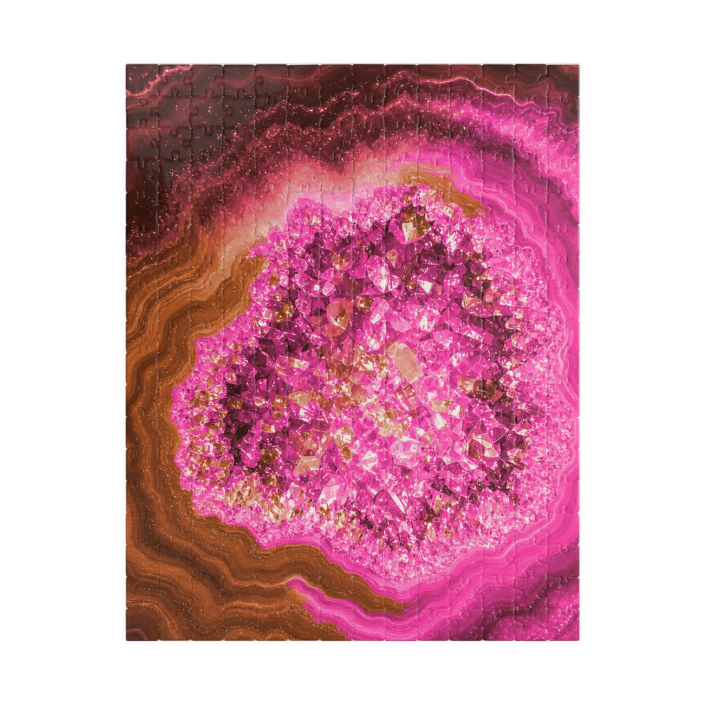 Geode Core - Terracotta Neon Jigsaw Puzzle
