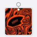 Orange & Black Trippy Football Acrylic Keychain