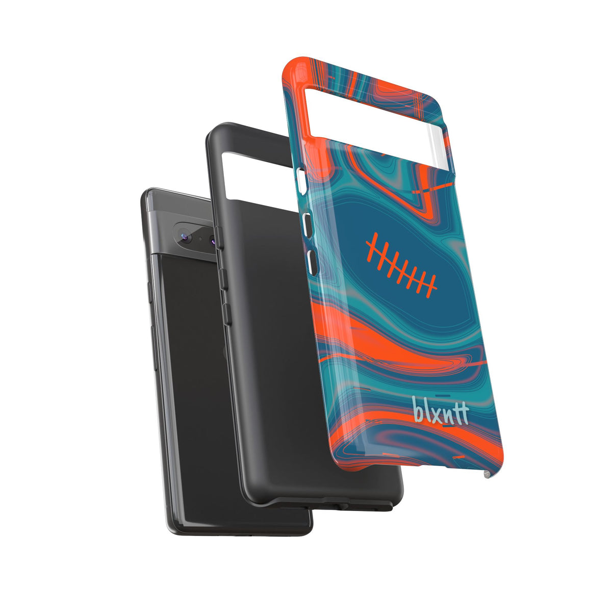 Aqua & Orange Trippy Football Phone Case