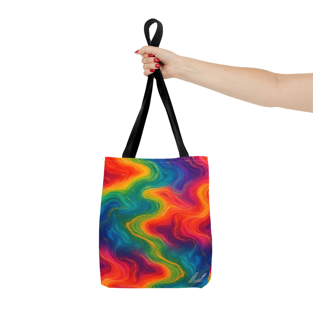Rainbow Marble Tote Bag