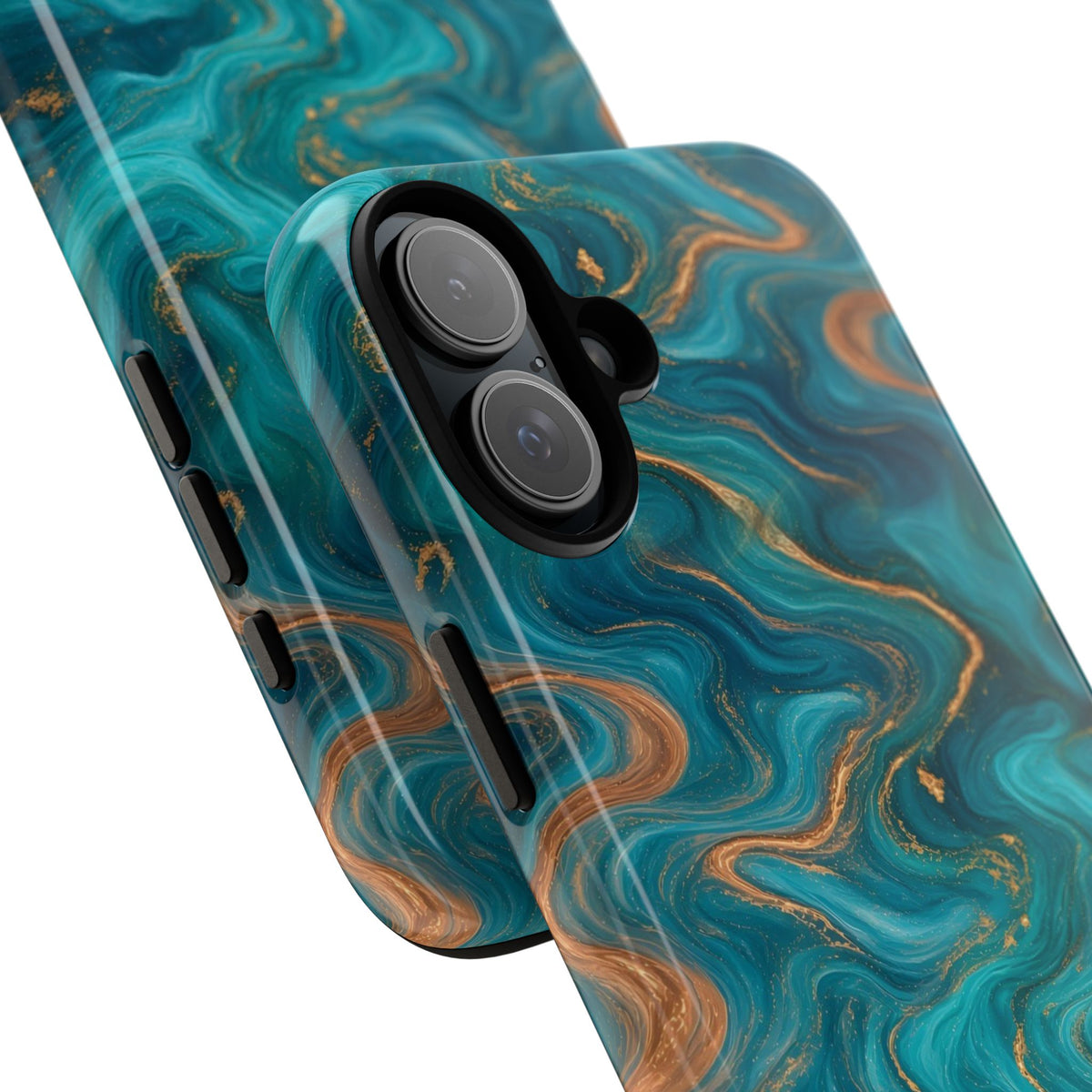 Turquoise & Copper Marble Phone Case