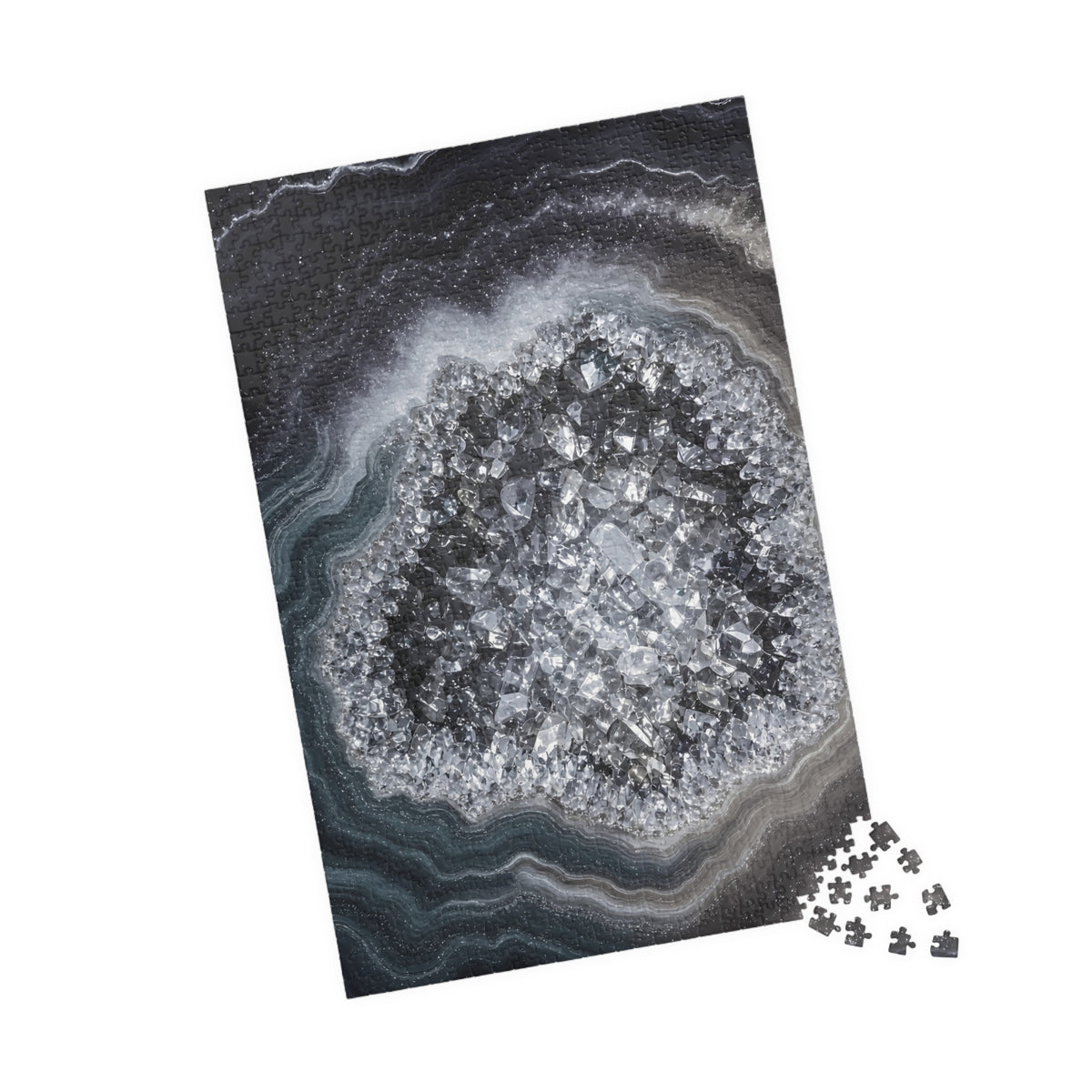 Geode Core - Silver Smoke Jigsaw Puzzle