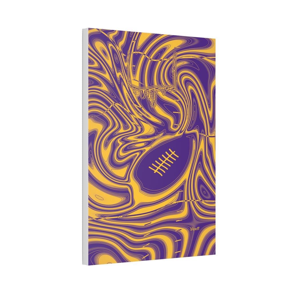 Purple & Gold Trippy Football Glossy Canvas