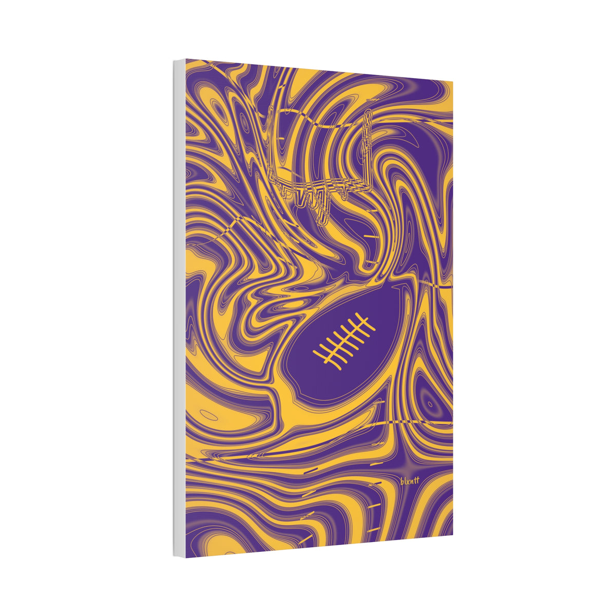 Purple & Gold Trippy Football Glossy Canvas