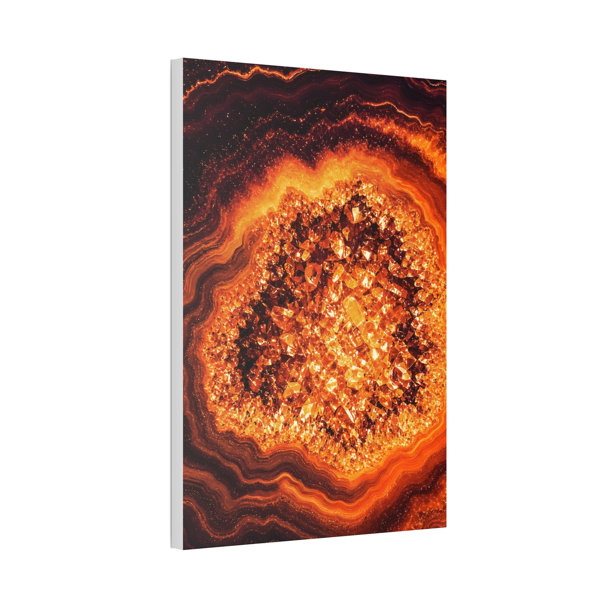 Geode Core - Molten Lava Glossy Canvas