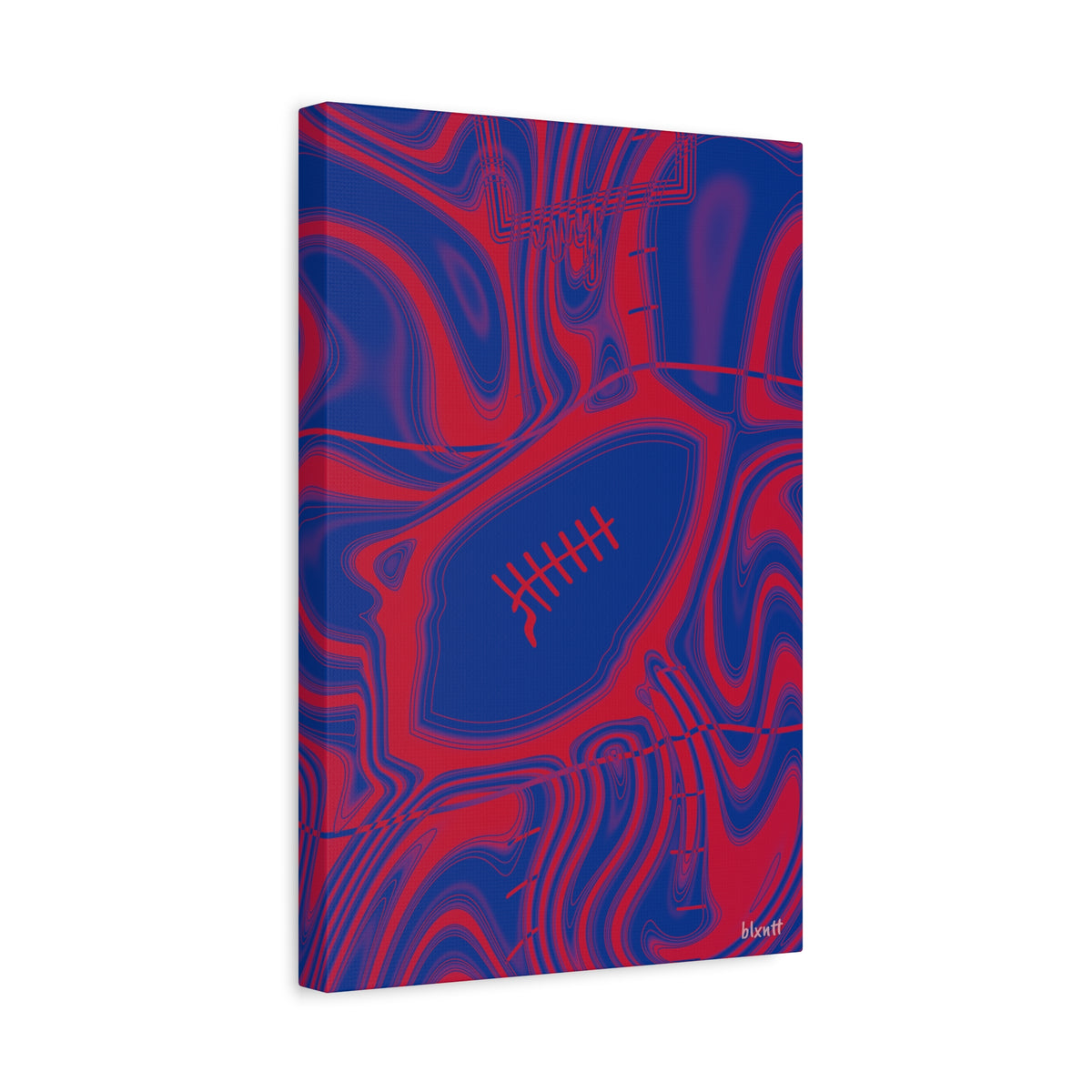 Royal Blue & Red Trippy Football Canvas