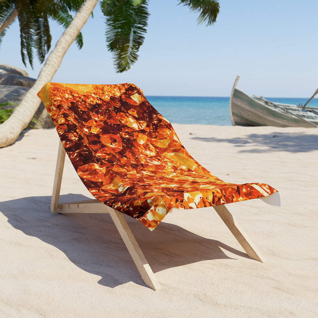 Geode Core - Molten Lava Beach Towel