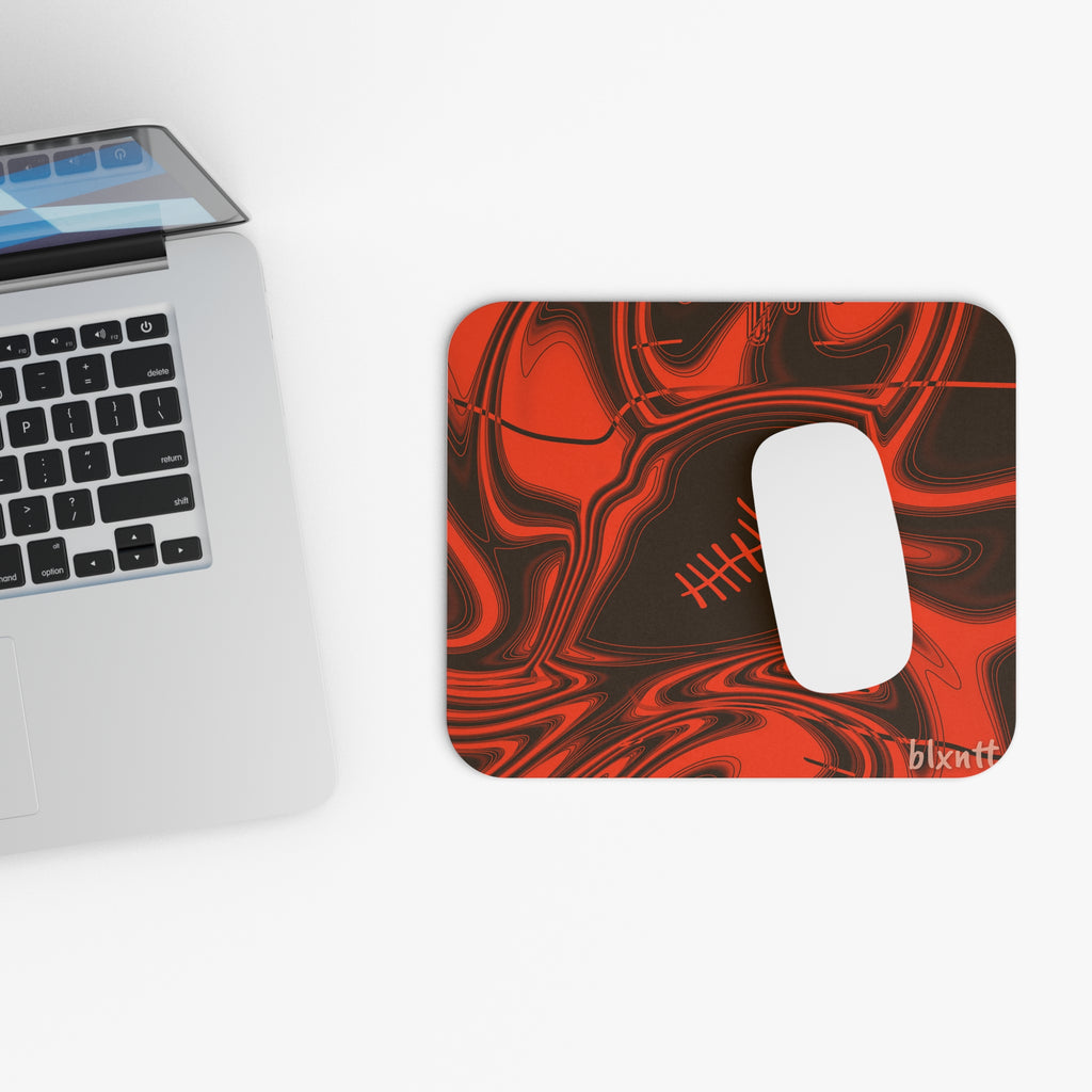 Brown & Orange Trippy Football Mouse Pad